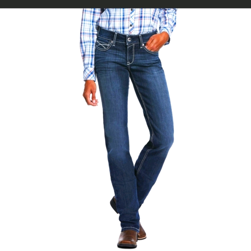 R.E.A.L Mid Rise Arrow Fit Stretch Lucia Straight